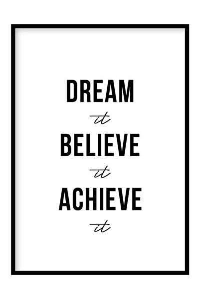 ALAYRA International لوحة فنية جدارية تحفيزية بعنوان "احلم، صدق، حقق" (40×60 ...