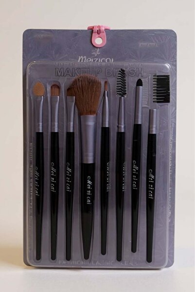 TAKIŞTIR 8-Piece Purple and Black Color Makeup Brush Set