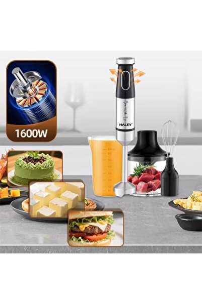 HALEY 4 in 1 stainless steel vertical blender set, 1600W, powerful hand blender with multifunctional chopper