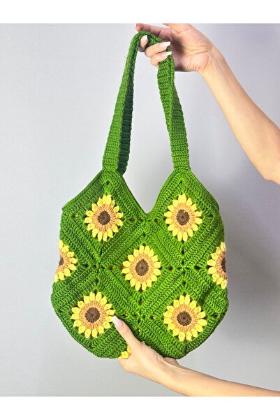 Gönülden Tasarım GEANTĂ DE FEMEI CU MĂRGELE DE LUNĂ CU INTERIOR TRICOTAT 32X3...