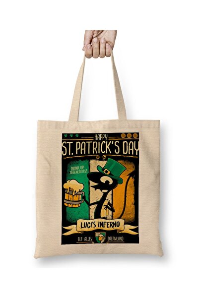 Toyaso Geantă de pânză albă Disenchantment pentru ziua Sf. Patrick, geantă de...