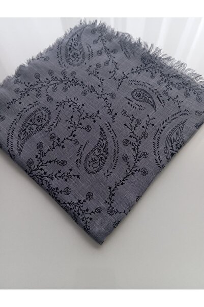 Last For Sell Patterned Flamed Muslin Writing Hijab Cotton Writing Scarf 100X100Cm