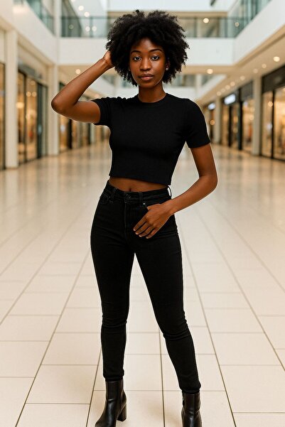 DEEP BEACH Crop Knit Sweater