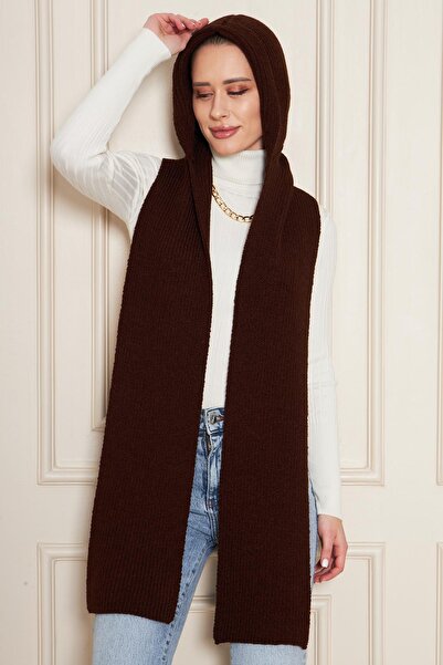 Irmak Kerekli Eșarfă cu glugă cu textura moale pentru femei, șal cu glugă tricotat Selenic 13038