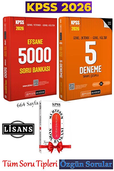 Pegem Akademi Yayıncılık 2026 Pegem GYGK 5000 Efsane Soru Bankası+GYGK Deneme...