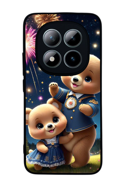 Aksel Kılıf متوافق مع هاتف Xiaomi Redmi Note 15 Pro مطبوع ، أسود غير لامع، سي...