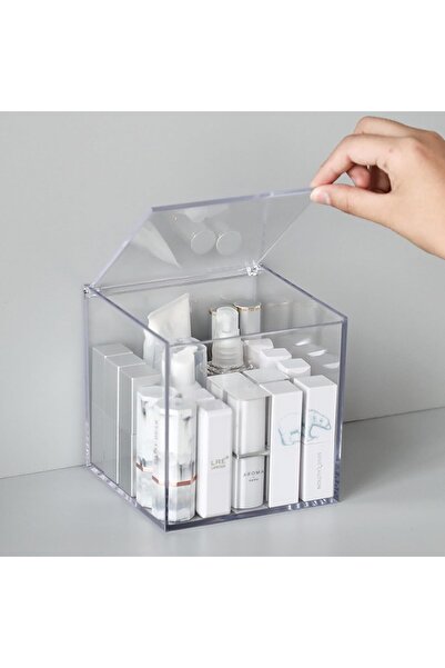 Slasa Clear Acrylic Coffee Pod Storage Box 12x12x12 cm Organizer with Lid for Home