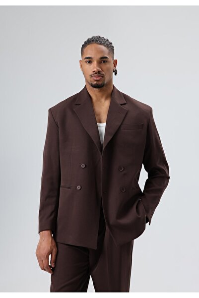 VAMOSCLO Oversized Double-Breasted Suit Dark Brown