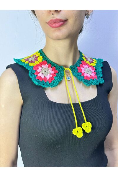 Gönülden Tasarım ACCESORIUL DE ÎMBRĂCARE CĂMĂȚĂ CU MOTIVE TRICOTATE DE MÂNĂ G...