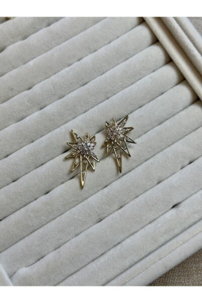 Ladies&Gentlemen Zircon Stone Star Form Gold Women's Earrings