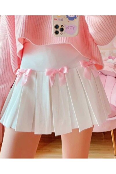 İsra Ayyıldız Moonstar Collection Coquette Lolita kurdeleli pileli mini etek