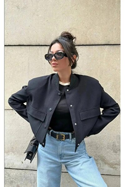 modapark.ist Women's Scuba Puff Fabric Seasonal Unlined Bomber Jacket