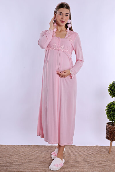 ByLohusa Effortt Pink Pregnant Postpartum Nightgown