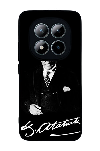 Aksel Kılıf متوافق مع هاتف Xiaomi Redmi Note 15 Pro مطبوع ، أسود غير لامع، سي...