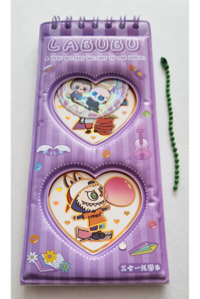 Modellino Blocnotes vertical spiralat cu autocolante, cu lanț, 50 de coli 16x7cm