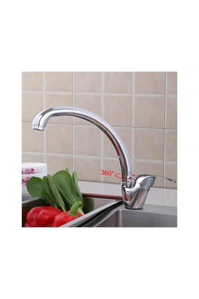Alessandro DESIGN Polished Chrome Kitchen Faucet, Swivel Swan Spout, Ceramic Cartridge, Complete Set