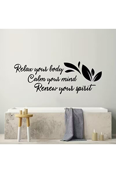 ALAYRA International Relax Your Body Calm Your Mind Quote Vinyl Wall Sticker (40x80 cm) Die Cut