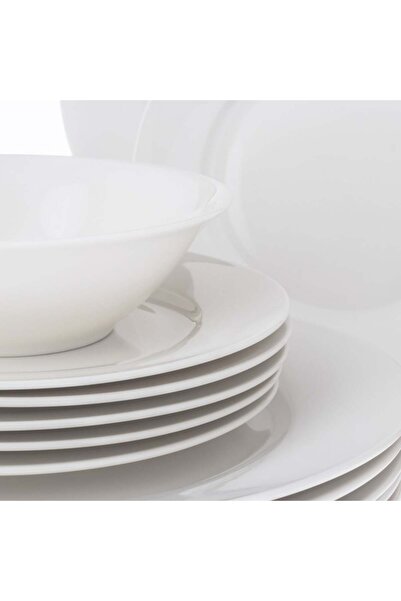 cc bin shihon Fine porcelain dinnerware set, pure white cream color, 24 pieces, for 6 people