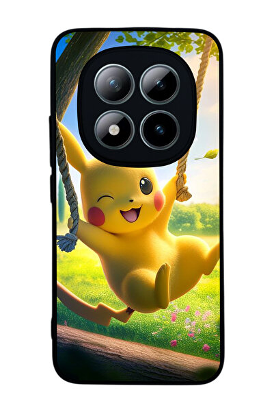 Aksel Kılıf متوافق مع هاتف Xiaomi Redmi Note 15 Pro مطبوع ، أسود غير لامع، سي...