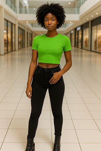 DEEP BEACH Crop Knit Sweater