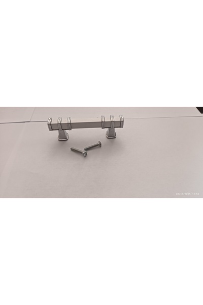 Arion YÖRÜK BEYAZ-KROM 5 AD 64 MM (6,4 CM) Kulp Lüks Alüminyum Dolap Mutfak Ç...