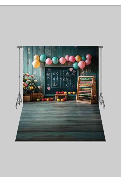 FONHANE 2x2.5 Mt SERT Kumaş Üç Boyutlu Çocuk Stüdyo Fotoğraf Fonu - Okul Tema...