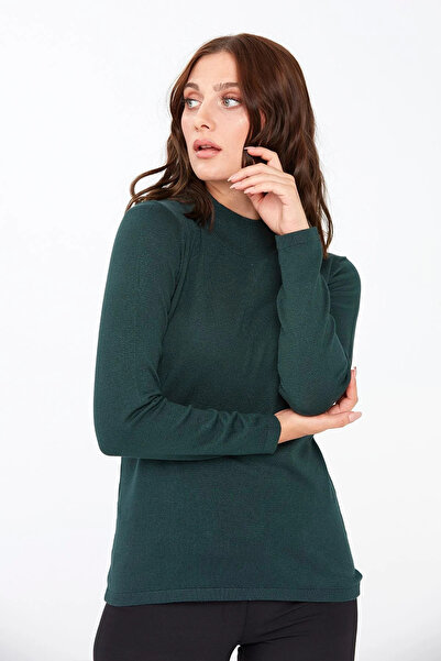 Desen Triko Γυναικεία μπλούζα με μακριά μανίκια ελαστικό ύφασμα Basic Half Fisherman 0240016 Nefti