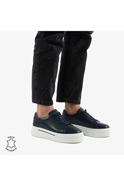 ANGEL BLUE WOMEN'S CASUAL SHOES IN GENUINE LEATHER CRL0769 Navy