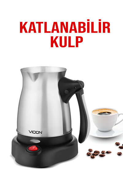 Vioon Pazaraza 5 Cup Capacity Steel Turkish Coffee Maker 600W