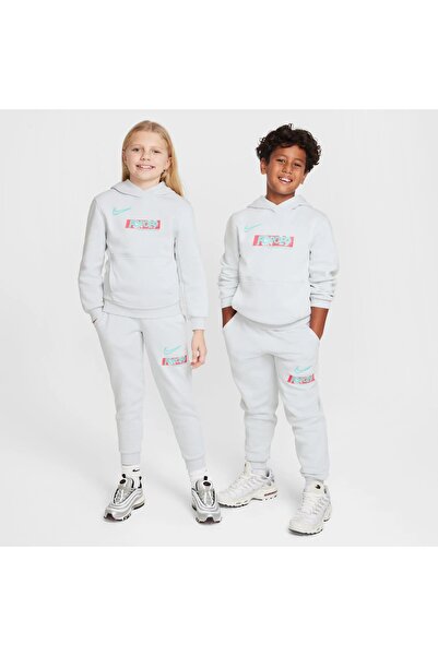 Nike Erling Haaland Club Fleece Unisex Kids Grey Bottom Top Fleece Set - Size 1 Is Recommended