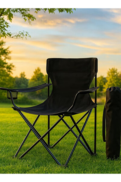 Cady One Folding camping chair with armrests and cup holder; fishing chairs with carrying bag