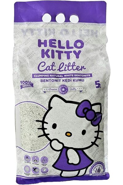 Hello Kitty Cat Litter 5L – Lavender Scent, Natural Bentonite, Fast Clumping, Dust-Free, Strong Odor Control