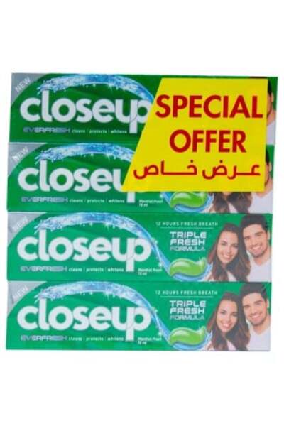 Oral-B Close Up - Fresh Menthol Toothpaste, 4×75 ml