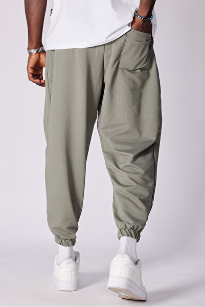 Superbluemexico Unisex Jacquard Patterned Pleated Baggy Trousers