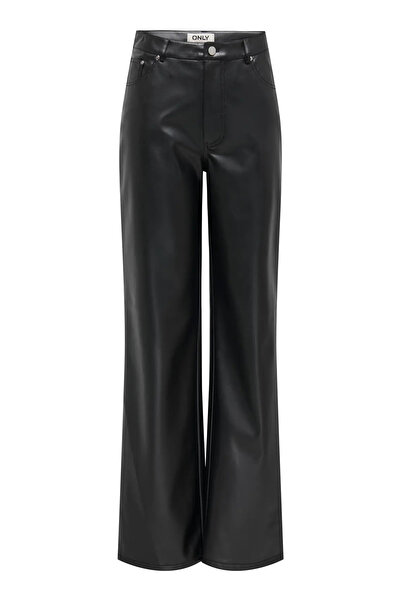 ONLY Women's Onljuicy-Lana High Waist Leather Pants 15352598 Black