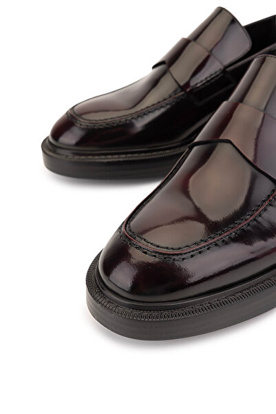 Tamer Tanca Men's Genuine Leather Claret Red Loafer Shoes