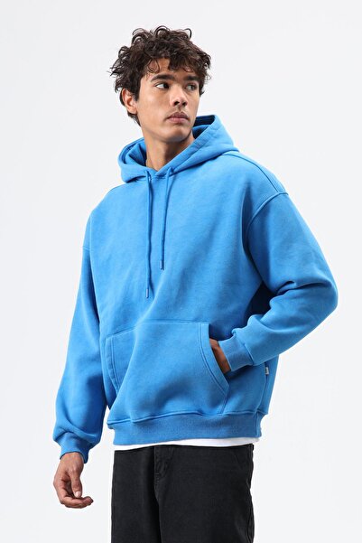 VAMOSCLO Basic oversized Washable Hoodie Τιρκουάζ