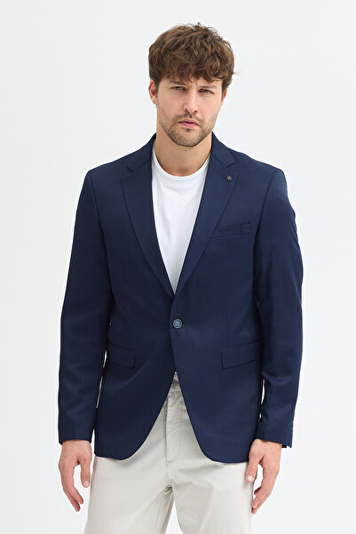 Frappoli Ανδρικό μπλέιζερ μπλέιζερ από ύφασμα πολυβισκόνης σε σκούρο μπλε ναυτικό χρώμα Belarus Sports εφαρμοστό