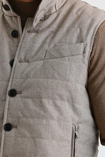 Wellalux Мъжка жилетка с яка и копчета от двете страни