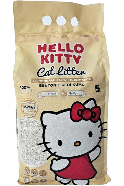 Hello Kitty Cat Litter 5L – Unscented, Natural Bentonite, Fast Clumping, Dust-Free, Strong Odor Control