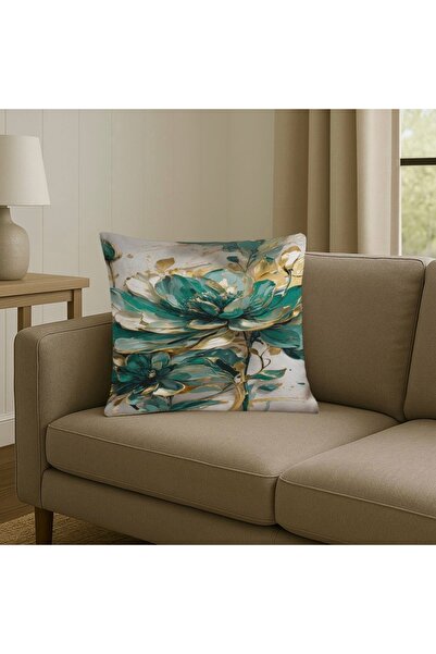 MİNOZA Digital Printed Floral Pattern Decorative Throw Pillow Case