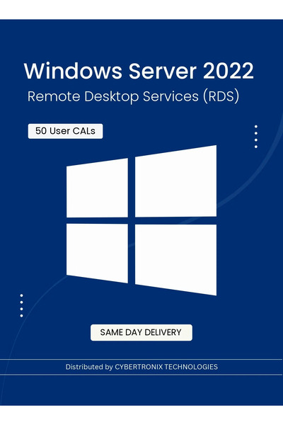 MICROSOFT Windows Server 2022 Remote Desktop Services – 50 User CALs | Digital License | SAME DAY DELIVERY