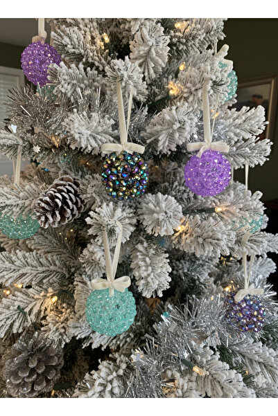 Las Perlas 3 Adet Yılbaşı Ağacı Süsü 6 cm Yılbaşı Dekoru Noel Hediyesi Yılbaş...