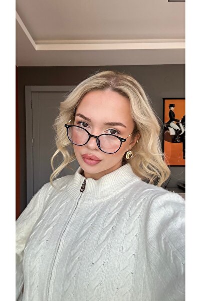 Angel Eyes Black Framed Computer Glasses Blue Light Protective Clear Lens