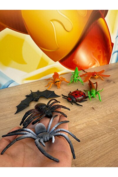 scntoys Oyuncak Hayvanlar Böcekler 8 Adet Şaka Hayvanları Örümcek Arı Çekirge...