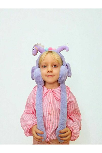 VRHediye Sesli Oynar Kulaklı Sevimli Dinazor Peluş Kulaklık