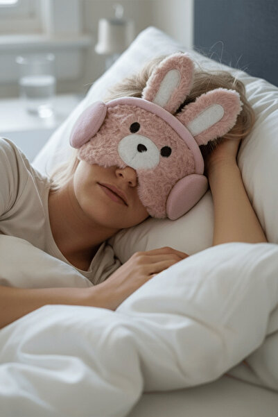 TAKIŞTIR Pink Color Teddy Bear Figured Plush Sleeping Headband