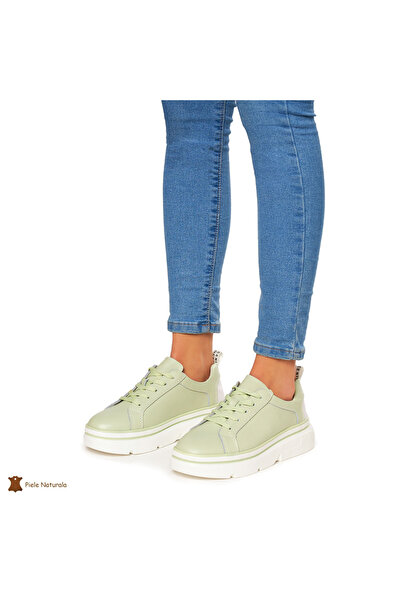 ANGEL BLUE WOMEN'S SHOES IN GENUINE LEATHER CRL0054 Green