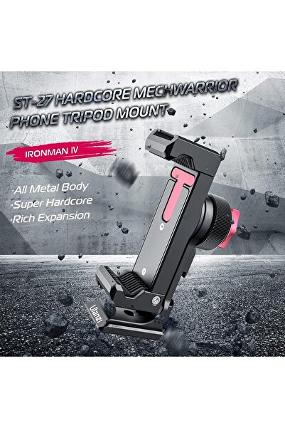 ulanzi ST-27 Aluminum Phone Tripod Mount w/ 3 Cold Shoes, Arca-Swiss Adapter, 360° Adjustable