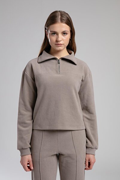 Lee Cooper Vegas women's high collar sweatshirt mink